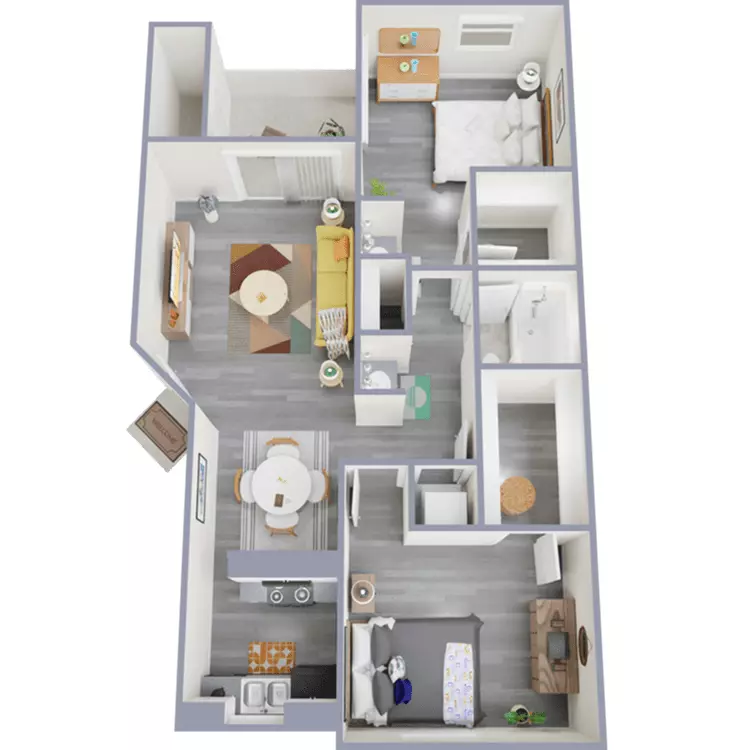 2 Beds • 1 Bath 103 floor plan