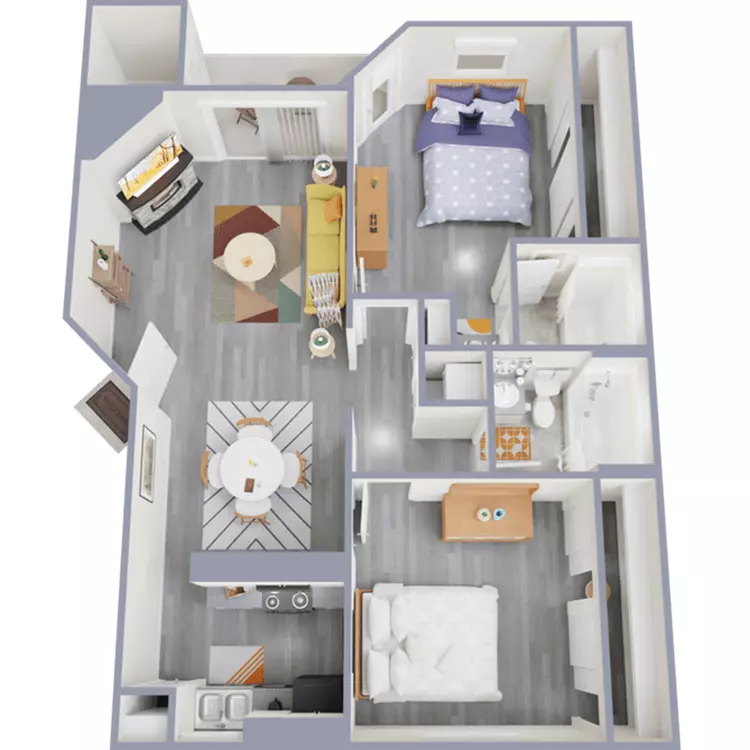2 Beds • 2 Bath 143 floor plan