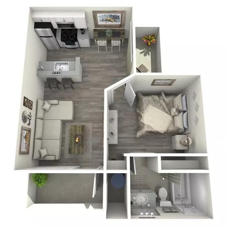 1 Bed • 1 Bath 1103 floor plan