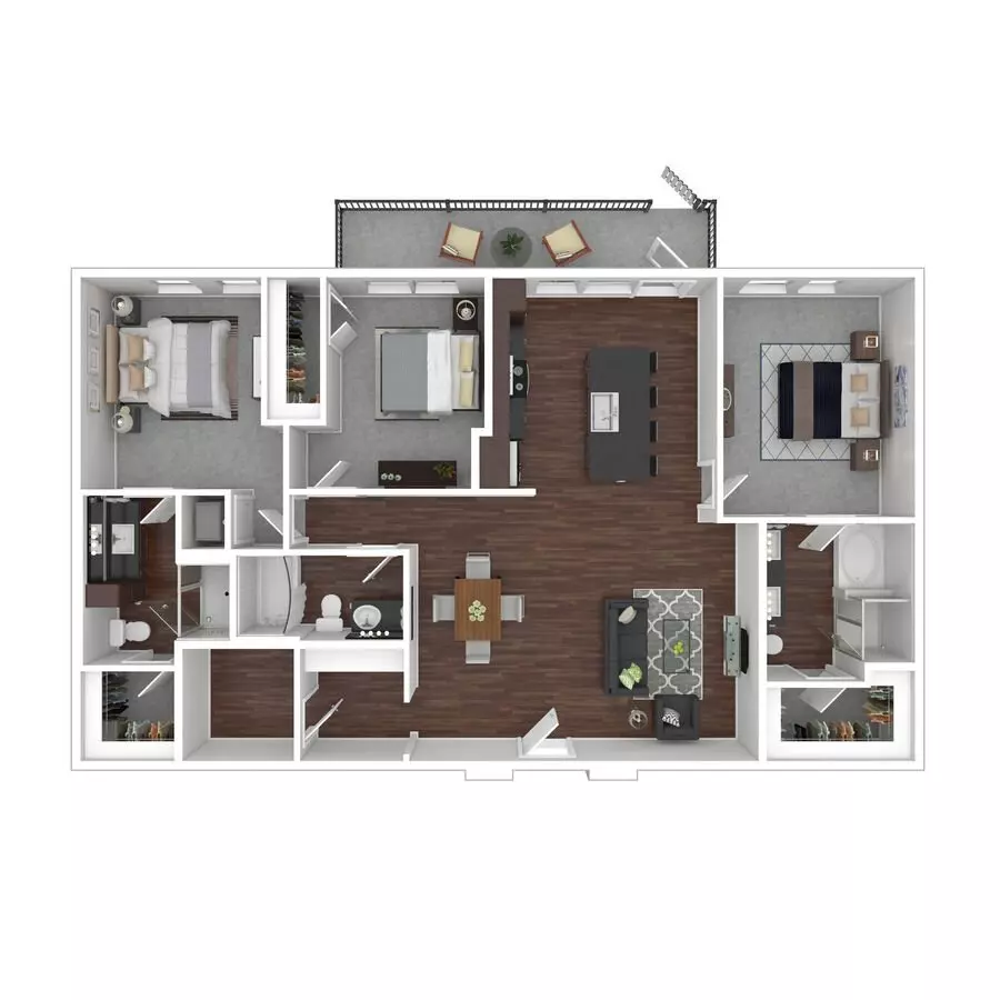 3 Beds • 3 Bath 1215 floor plan