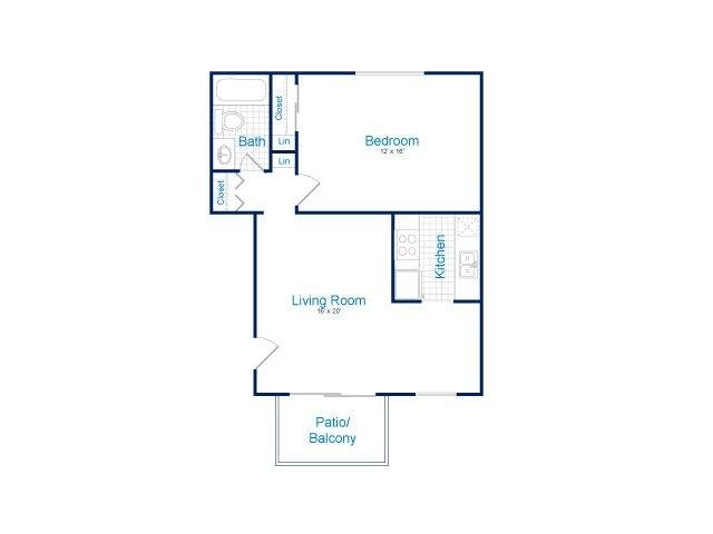 1 Bed • 1 Bath Horizon floor plan