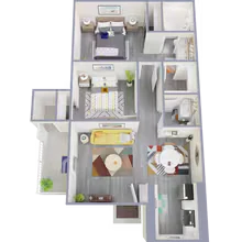 2 Beds • 2 Bath 243 floor plan
