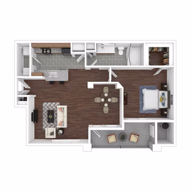 1 Bed • 1 Bath 2163 floor plan