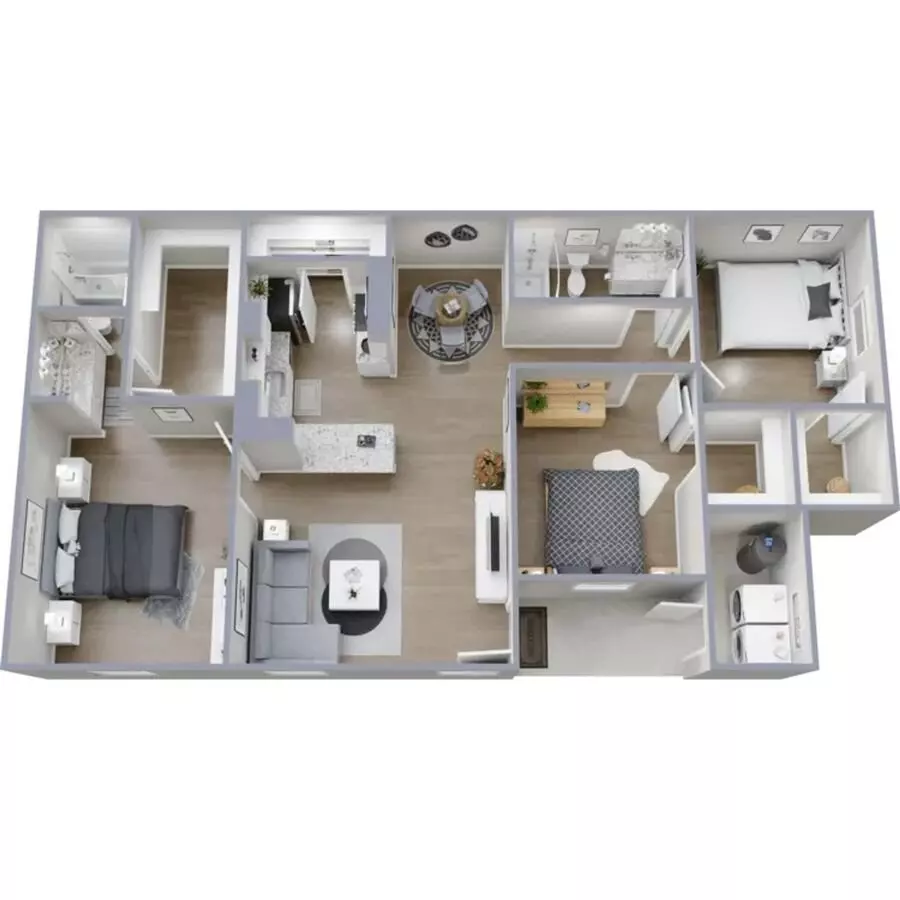 3BR/2BA 1019 floor plan