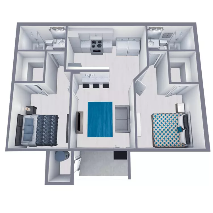 2 Beds • 2 Bath 2035 floor plan