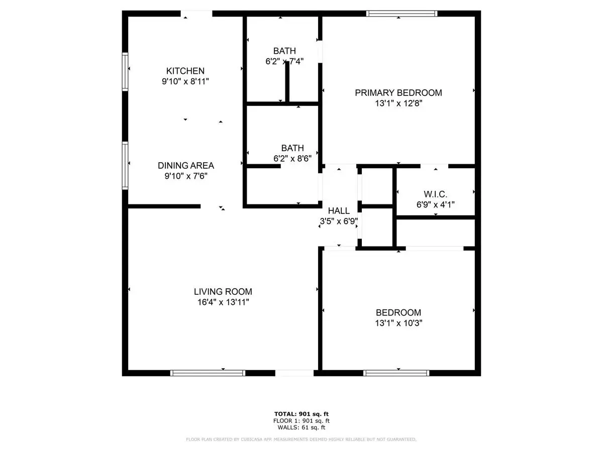 2 Beds • 2 Bath 417-2 floor plan