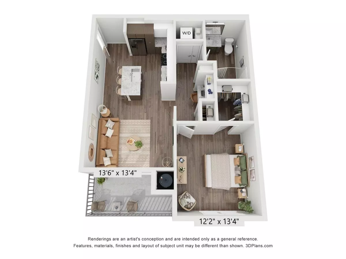 1 Bed • 1 Bath 2084 floor plan