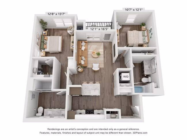 2 Beds • 2 Bath 3071 floor plan