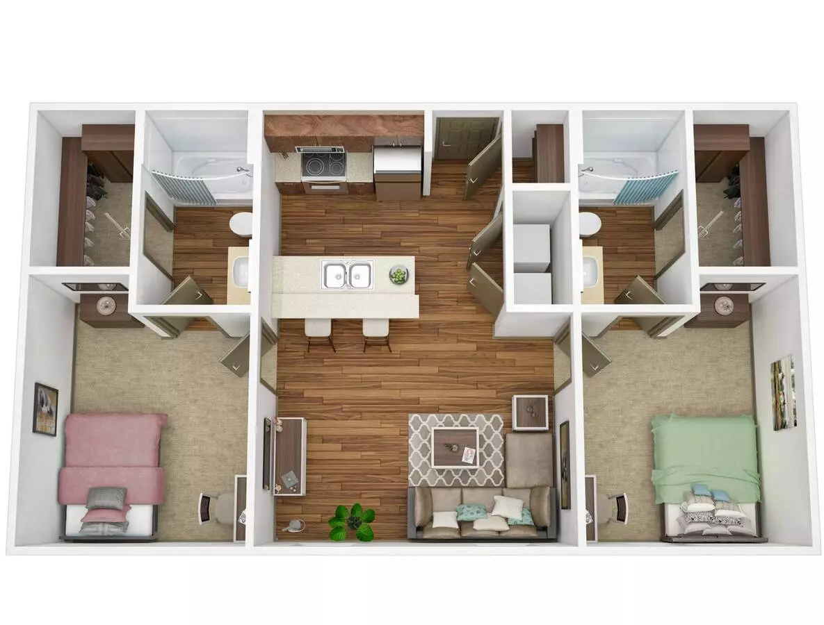 2BR/2BA - Silver Standard floor plan