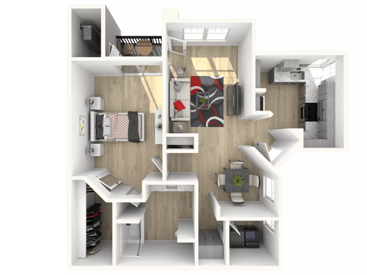 1x1 Deluxe 344 floor plan