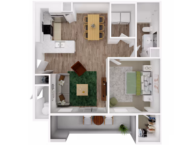 1 Bed • 1 Bath 1047 floor plan