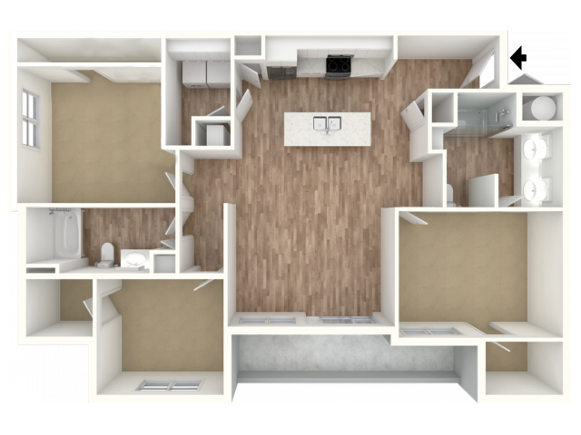 3 Beds • 2 Bath 3082 floor plan