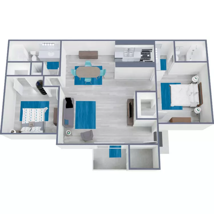 2 Beds • 2 Bath 135 floor plan
