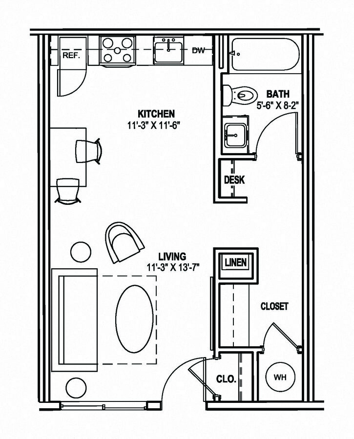 Studio 1332 2140 floor plan