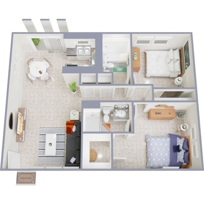 2 Beds • 2 Bath 101 floor plan