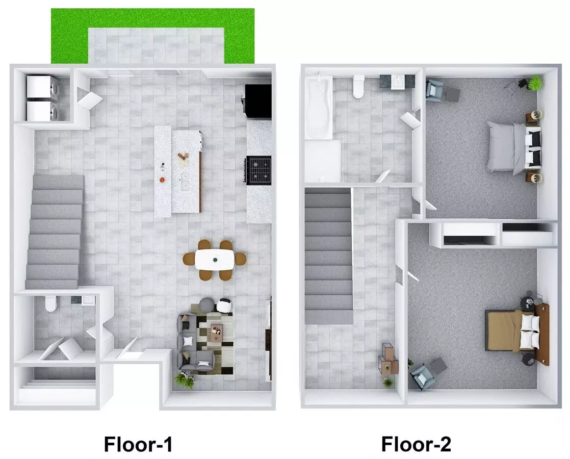 2 Beds • 1 Bath WAIT1 floor plan