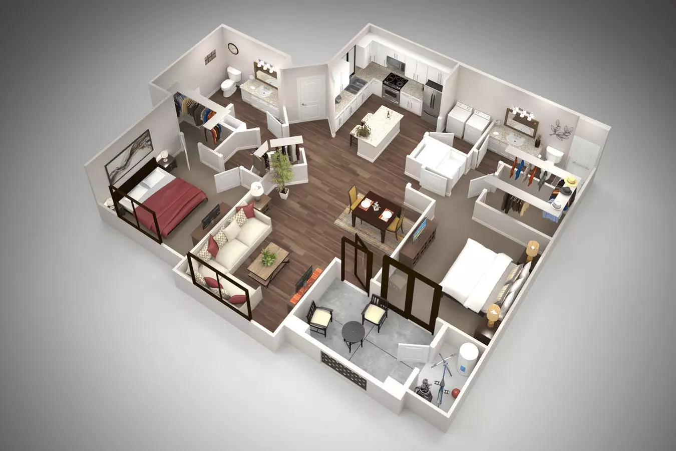 2 Beds • 2 Bath 2003 floor plan