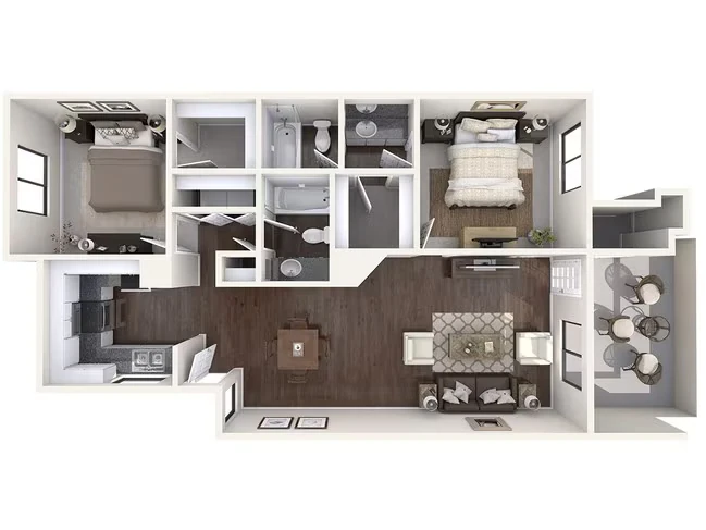 2 Beds • 2 Bath 148 floor plan