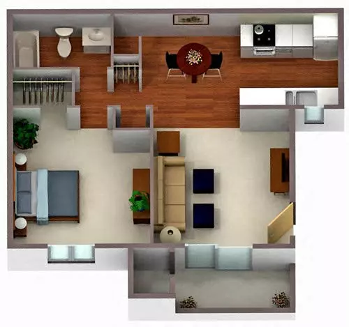 1 Bed • 1 Bath 1086 floor plan