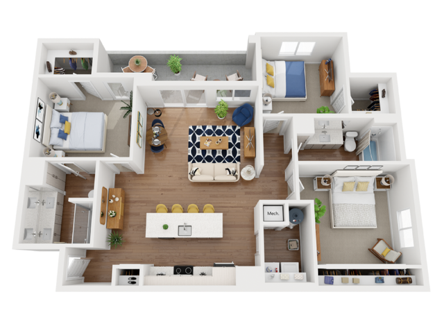 3 Beds • 2 Bath 2080 floor plan