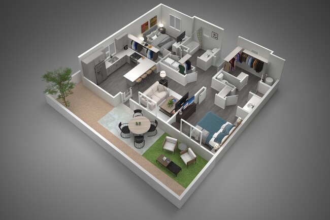2 Beds • 2 Bath 70 floor plan