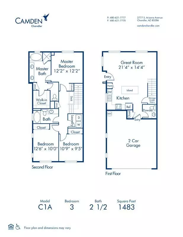 3 Beds • 2 Bath 1103 floor plan