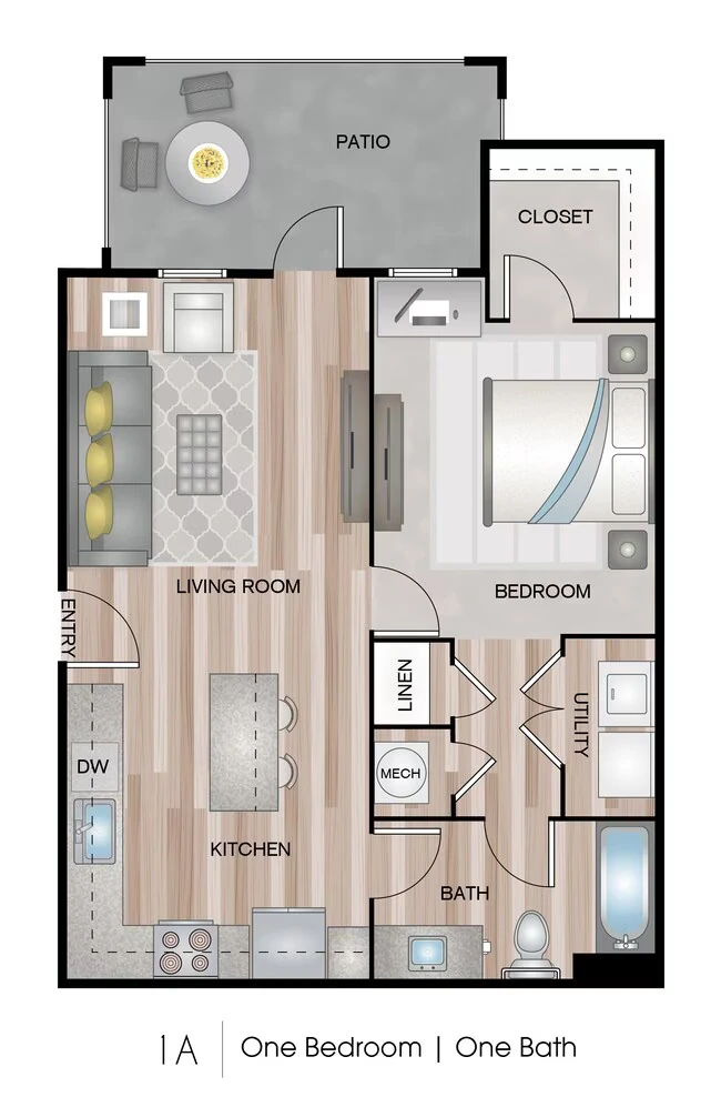 1 Bed • 1 Bath 1062 floor plan