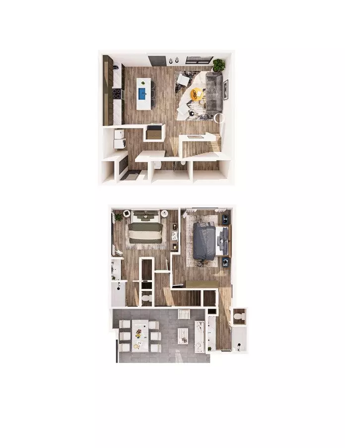 2 Beds • 2 Bath 12 floor plan