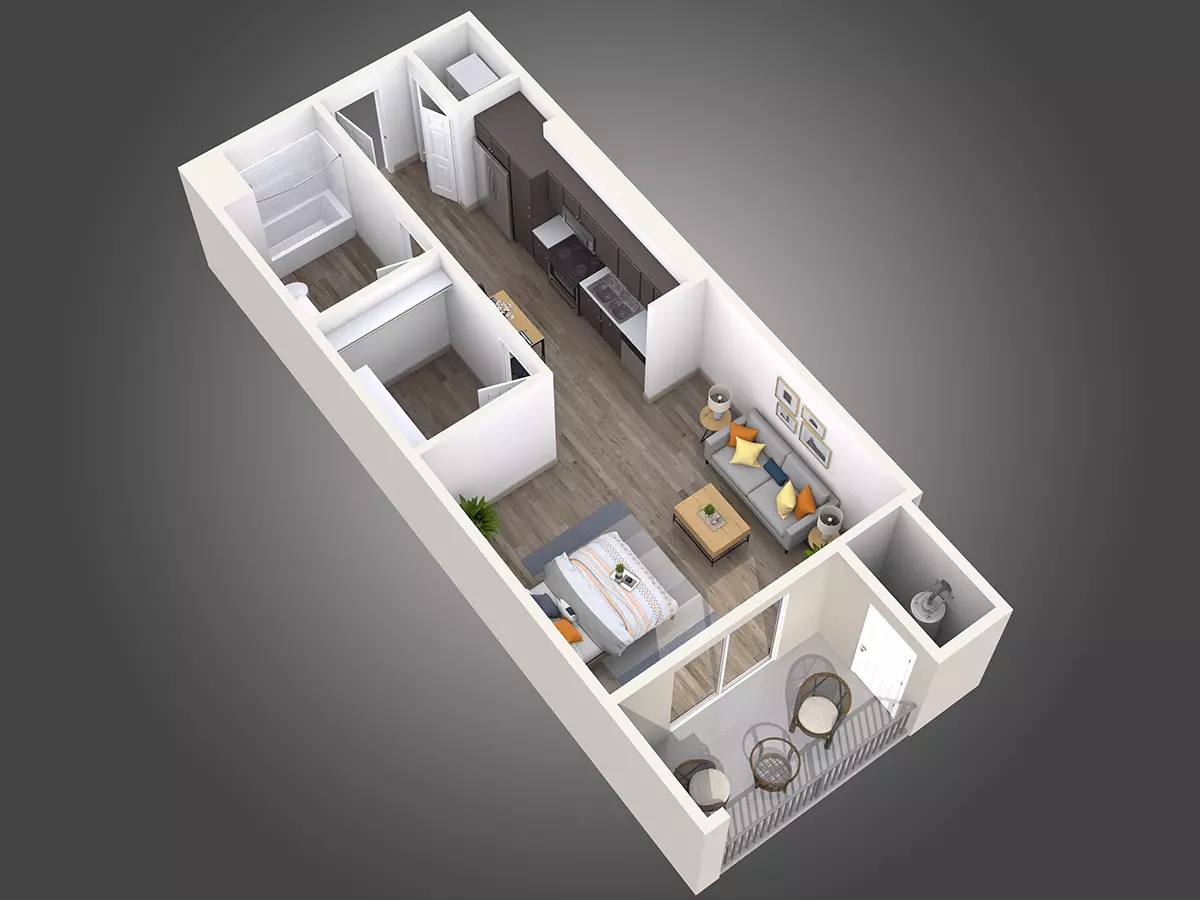 Studio • 1 Bath 444 floor plan