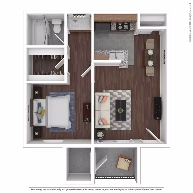 1 Bed • 1 Bath 2115 floor plan