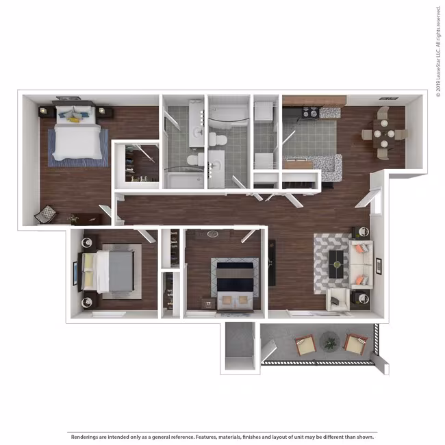 3 Beds • 2 Bath 1199 floor plan