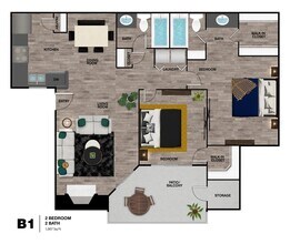 2 Beds • 2 Bath 9281 floor plan