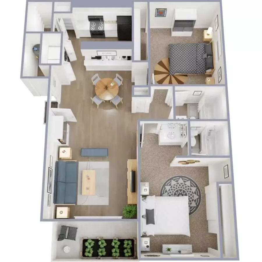 2BR/2BA P207 floor plan