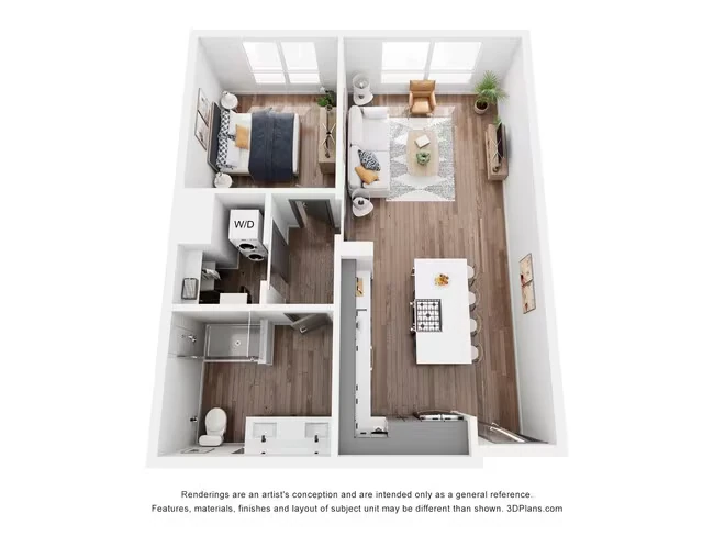 1 Bed • 1 Bath 735 floor plan