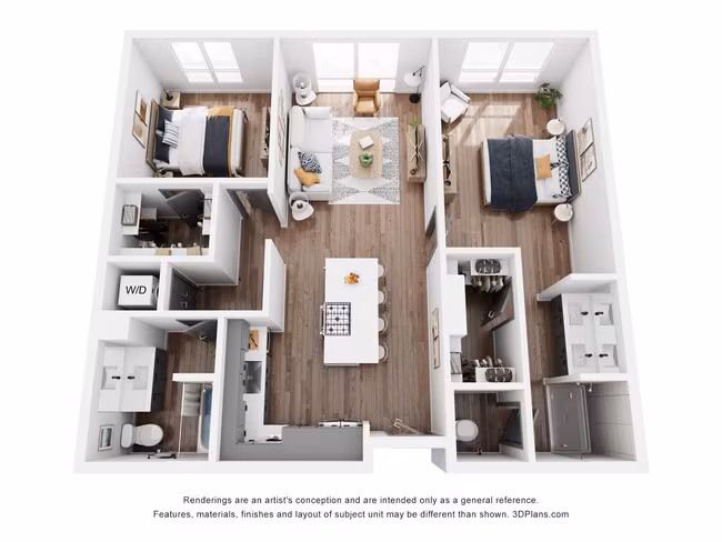 2 Beds • 2 Bath 647 floor plan