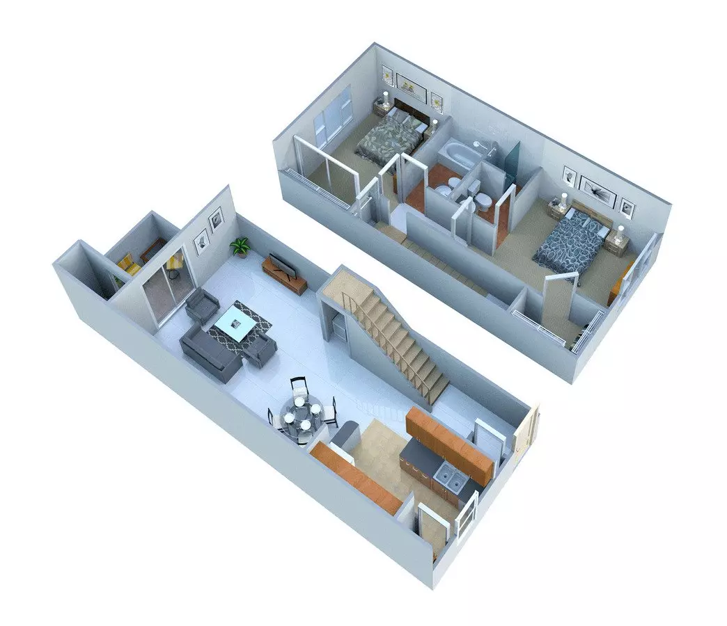 2 Bed 2 Bath 222149A floor plan