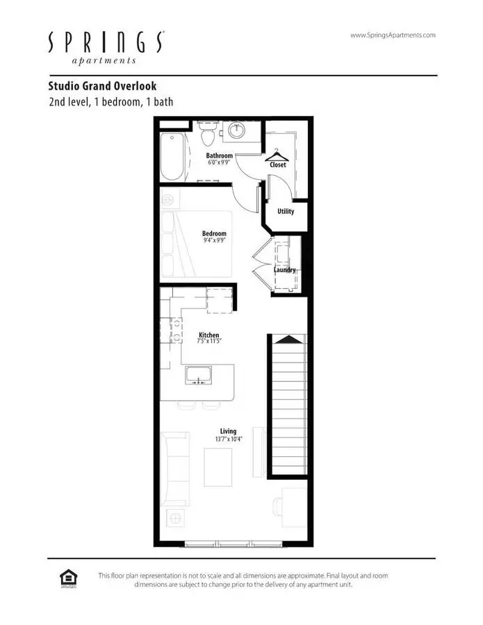 Studio Grand Courtyard 1039 floor plan