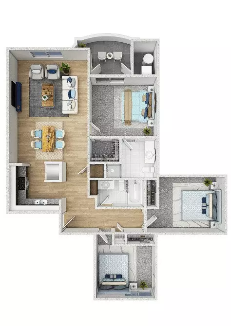 3 Beds • 2 Bath 510 floor plan