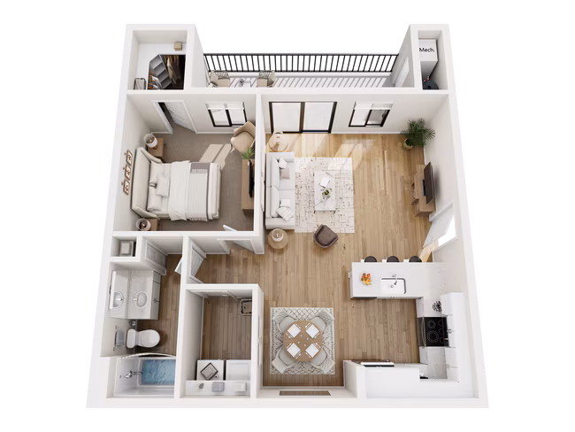 1 Bed • 1 Bath 3076 floor plan