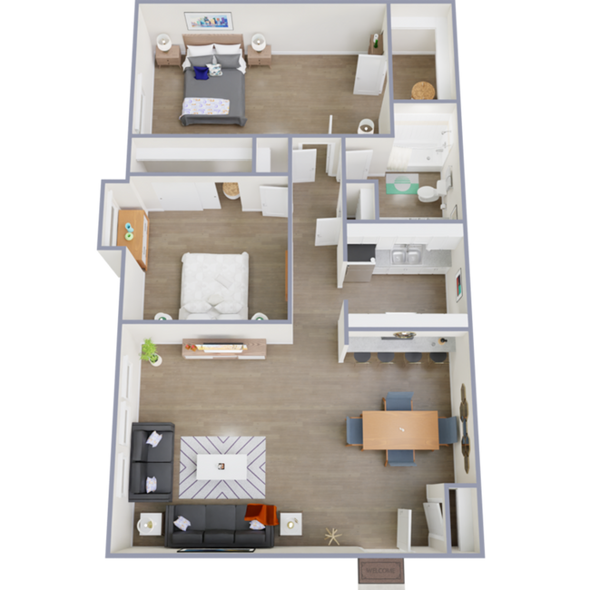 2 Beds • 1 Bath 81 floor plan