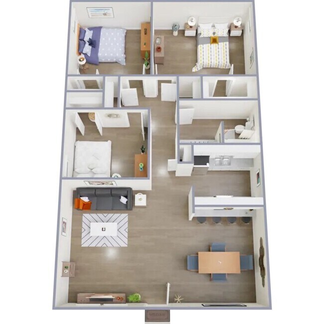 3 Beds • 1 Bath 56 floor plan