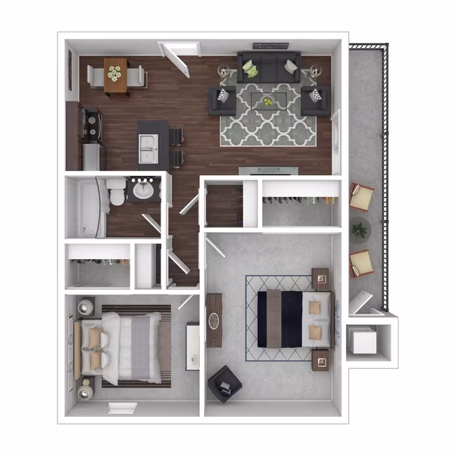 2 Beds • 2 Bath 0285 floor plan