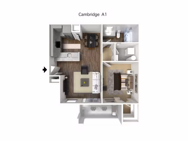 1 Bed • 1 Bath 124 floor plan