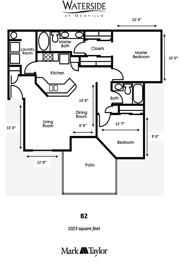 2 Beds • 2 Bath 3058 floor plan