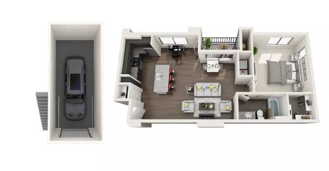 A1: 1 Bed 1 Bath 1088 1088 floor plan
