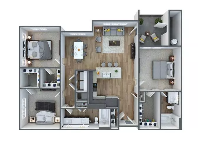 C1: 3 Bed 2 Bath 3101 3101 floor plan