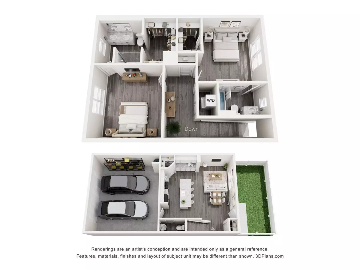2 Beds • 2 Bath 37 floor plan