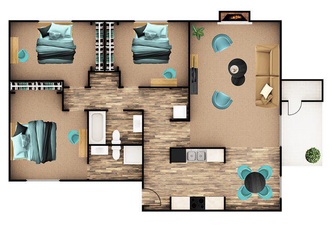 3 Beds • 2 Bath 374 floor plan