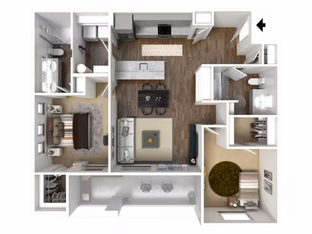 2 Beds • 2 Bath 3021 floor plan