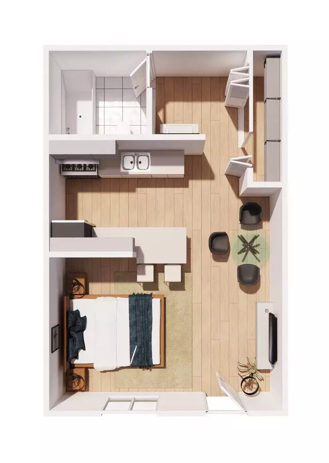 Studio • 1 Bath E27 floor plan